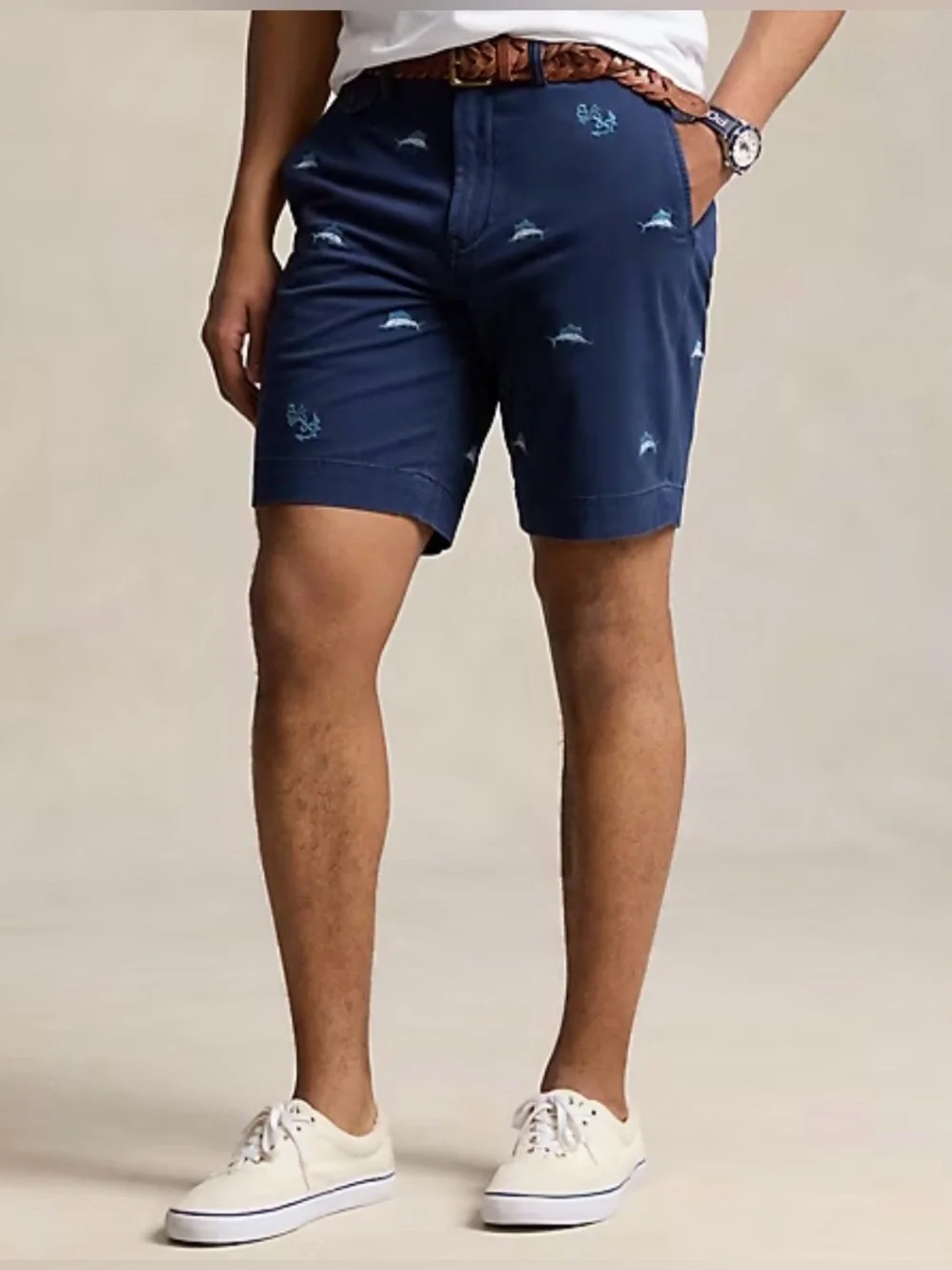 Polo Ralph Lauren Stretch Classic Fit Marlin Short 9” Size 34 Navy NWT